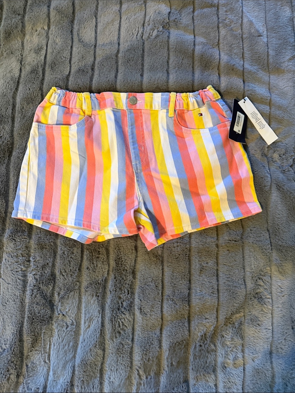 Tommy Hilfiger Pastel Multi-Stripe Shorts in Pink, Yellow, Blue, Cream